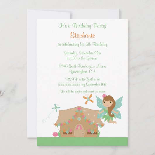Invitation à la fête d'anniversaire de la petite f (Devant)