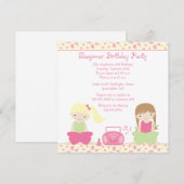 Invitation à la fête d'anniversaire de la petite f (Devant / Derrière)