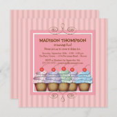 Invitation à la fête d'anniversaire de la petite f (Devant / Derrière)