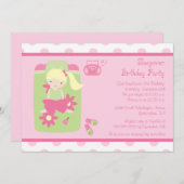 Invitation à la fête d'anniversaire de la petite f (Devant / Derrière)