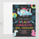 Invitation à la fête d'anniversaire de la piscine  (Devant / Derrière)