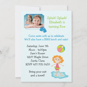 Invitation à la fête d'anniversaire de la piscine