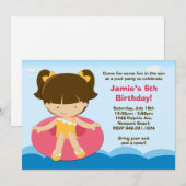 Invitation à la fête d'anniversaire de la piscine (Devant / Derrière)