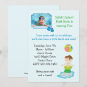 Invitation à la fête d'anniversaire de la piscine (Devant / Derrière)