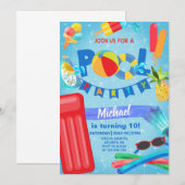 Invitation à la fête d'anniversaire de la piscine, (Devant / Derrière)