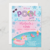 Invitation à la fête d'anniversaire de la piscine (Devant / Derrière)