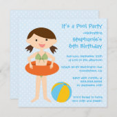 Invitation à la fête d'anniversaire de la piscine  (Devant / Derrière)