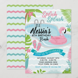 Invitation à la fête d'anniversaire de la piscine