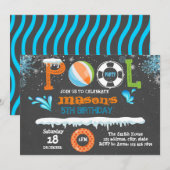 Invitation à la fête d'anniversaire de la piscine  (Devant / Derrière)