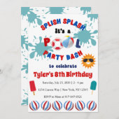 Invitation à la fête d'anniversaire de la piscine  (Devant / Derrière)