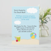 Invitation à la fête d'anniversaire de la plage (Debout devant)