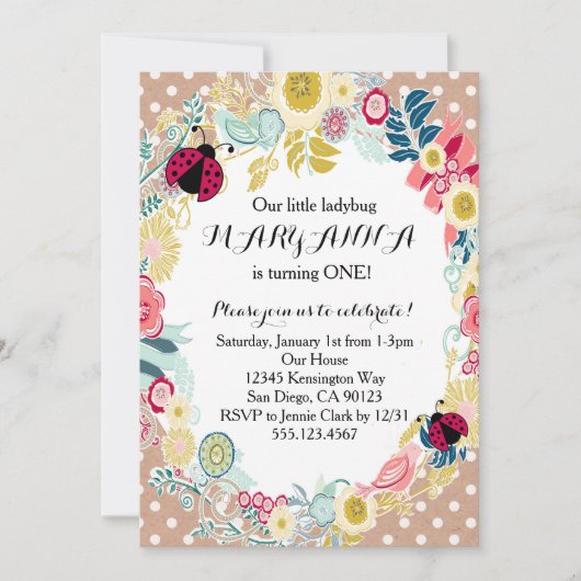 Invitation à la fête d'anniversaire de la première (Devant)