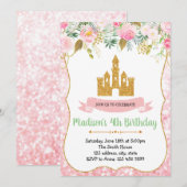 Invitation à la fête d'anniversaire de la princess (Devant / Derrière)