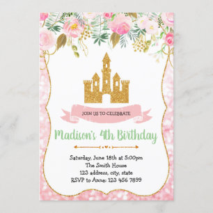 Invitation à la fête d'anniversaire de la princess