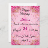 Invitation à la fête d'anniversaire de la princess (Devant / Derrière)