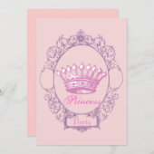 Invitation à la fête d'anniversaire de la princess (Devant / Derrière)