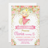 Invitation à la fête d'anniversaire de la princess (Devant / Derrière)