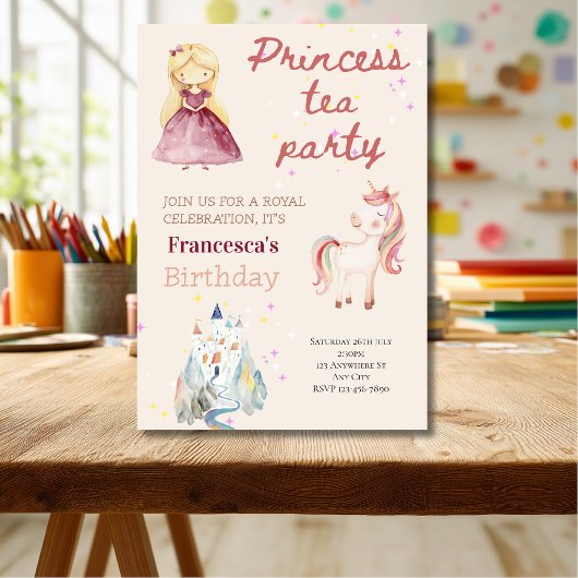 Invitation à la fête d'anniversaire de la Princess