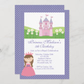 Invitation à la fête d'anniversaire de la princess (Devant / Derrière)