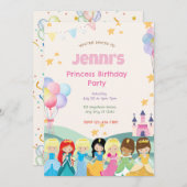 Invitation à la fête d'anniversaire de la princess (Devant / Derrière)