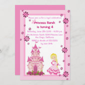 Invitation à la fête d'anniversaire de la princess (Devant / Derrière)