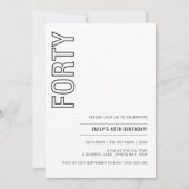 Invitation à la fête d'anniversaire de la Quarante (Devant)