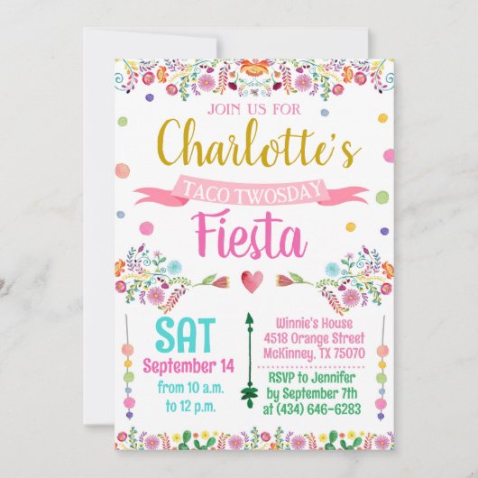Invitation à la fête d'anniversaire de la sieste d (Devant)