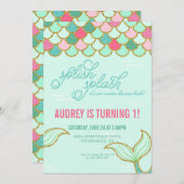 Invitation à la fête d'anniversaire de la Sirène - (Devant / Derrière)