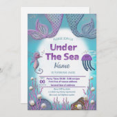 Invitation à la fête d'anniversaire de la sirène (Devant / Derrière)