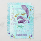 Invitation à la fête d'anniversaire de la Sirène (Devant / Derrière)