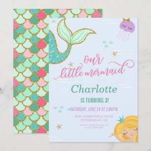 Invitation à la fête d'anniversaire de la Sirène -