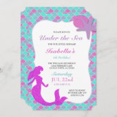 Invitation à la fête d'anniversaire de la Sirène (Devant / Derrière)