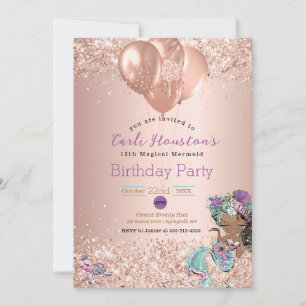 Invitation à la fête d'anniversaire de la sirène a