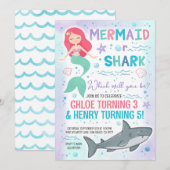 Invitation à la fête d'anniversaire de la Sirène e (Devant / Derrière)