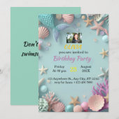 Invitation à la fête d'anniversaire de la Sirène m (Devant / Derrière)