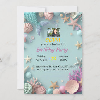 Invitation à la fête d'anniversaire de la Sirène m