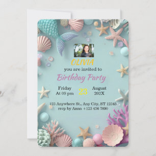 Invitation à la fête d'anniversaire de la Sirène m