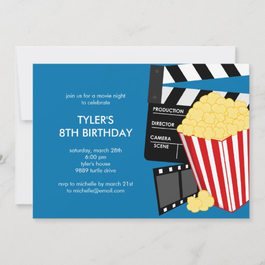 Invitation à la fête d'anniversaire de la soirée d (Devant)