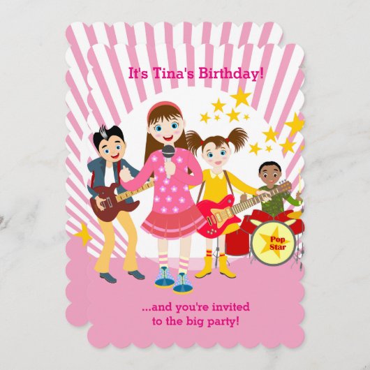 Invitation à la fête d'anniversaire de la star de (Devant / Derrière)