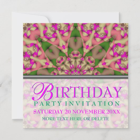 Invitation à la fête d'anniversaire de la star du  (Devant)