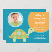 Invitation à la fête d'anniversaire de la tortue (Devant / Derrière)