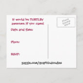 Invitation à la fête d'anniversaire de la tortue c (Dos)