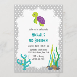 Invitation à la fête d'anniversaire de la tortue d