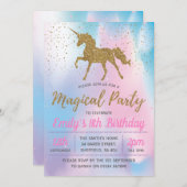 Invitation à la fête d'anniversaire de la Unicorne (Devant / Derrière)