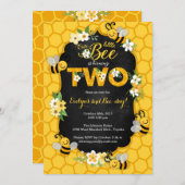 Invitation à la fête d'anniversaire de l'abeille (Devant / Derrière)