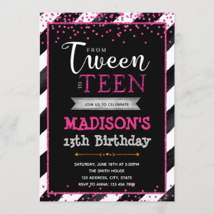Invitation à la fête d'anniversaire de l'ado