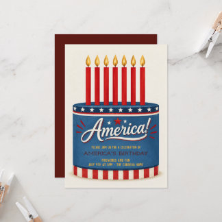 Invitation à la fête d'anniversaire de l'Amérique