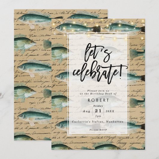 Invitation à la fête d'anniversaire de l'ancien po (Devant / Derrière)