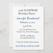 Invitation à la fête d'anniversaire de l'année per (Dos)