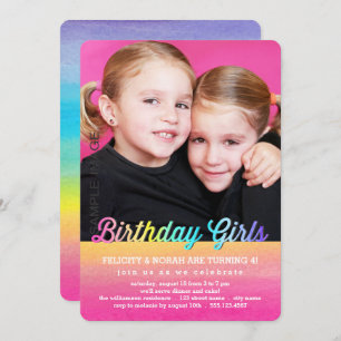 Invitation à la fête d'anniversaire de l'arc-en-ci
